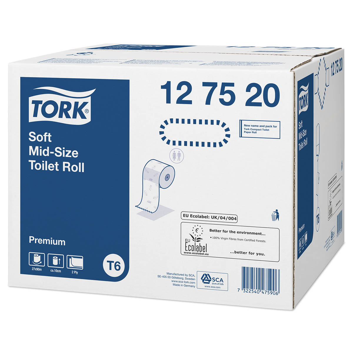 Туалетная бумага Tork Premium T6 127520 2-х слойная 90 м белая 27 шт.
