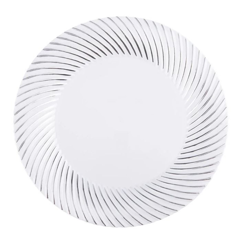 Тарелка пластиковая круглая d180мм белая Серебряная волна PS 12 шт.