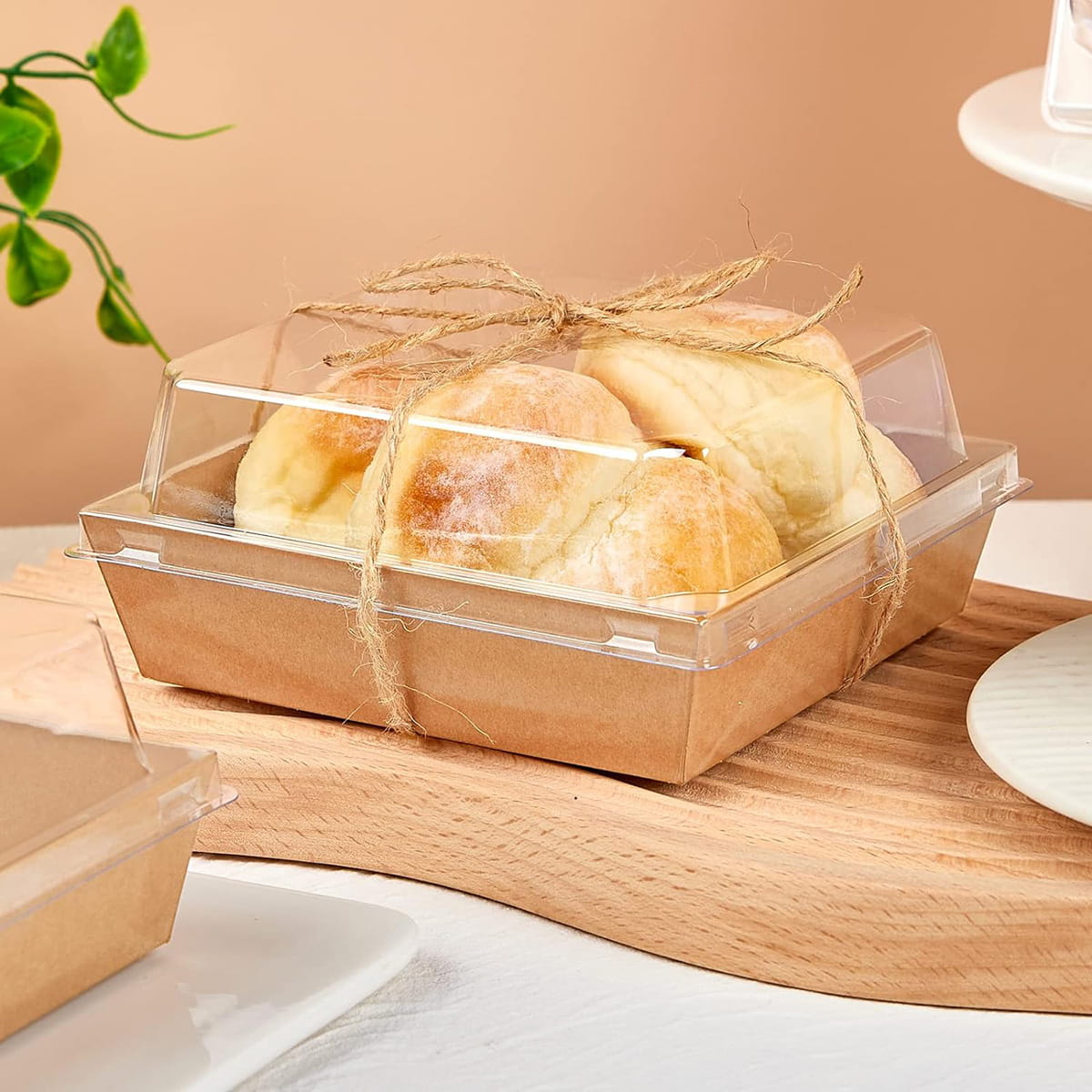 Контейнер бумажный с крышкой Ant Box Kraft 650 мл 130x130x80 мм 300 шт.