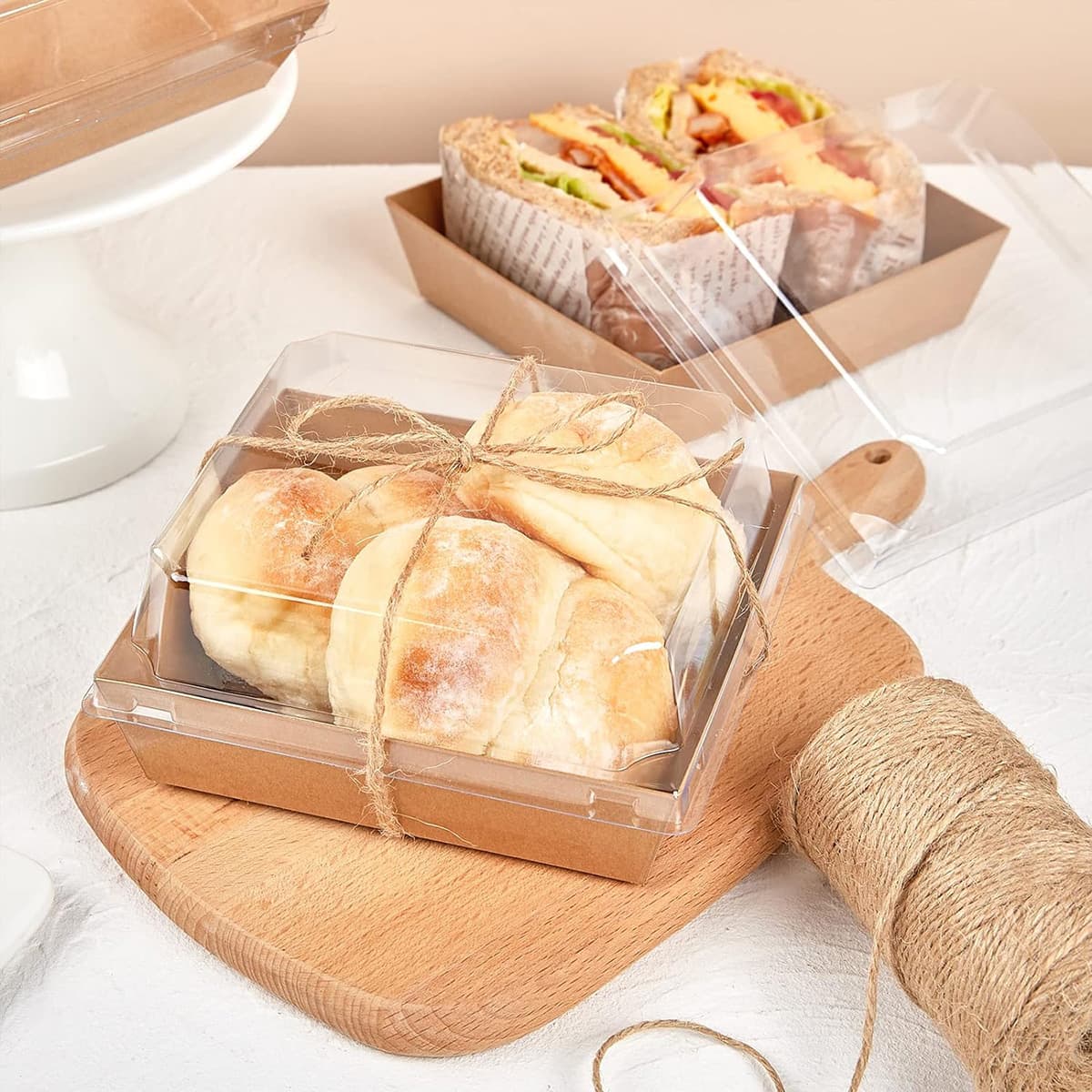 Контейнер бумажный с крышкой Ant Box Kraft 650 мл 130x130x80 мм 300 шт.