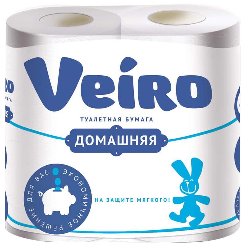 Бумага туалетная Veiro Домашняя 1С212 2-х слойная 12,5 метров белая 6 шт/упак
