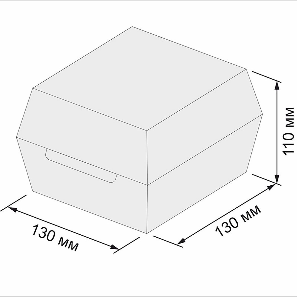 Контейнер для бургера XL 130х130х110 мм крафт 150 шт.
