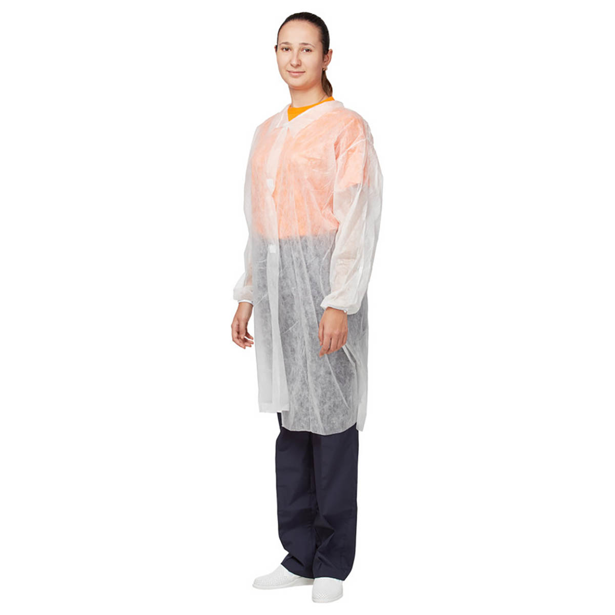 Халат процедурный белый на липучках 3XL 150х110см 25г/м2 10 шт/упак НДС 10%