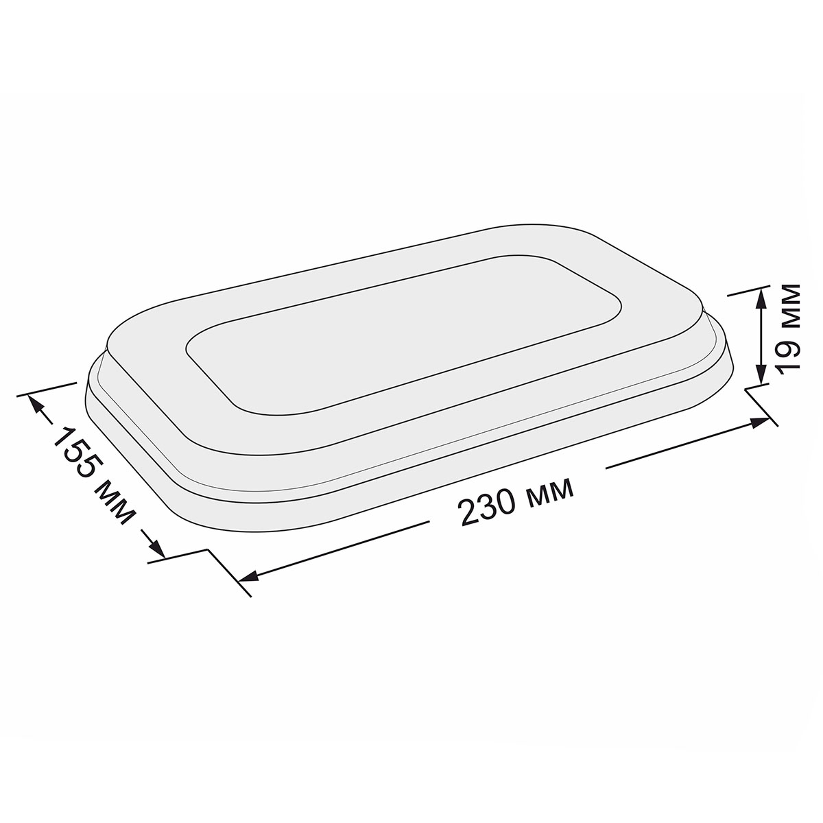 Крышка для бумажного контейнера Ant101/102 1000 мл 230х155х19 мм PET 210 шт.