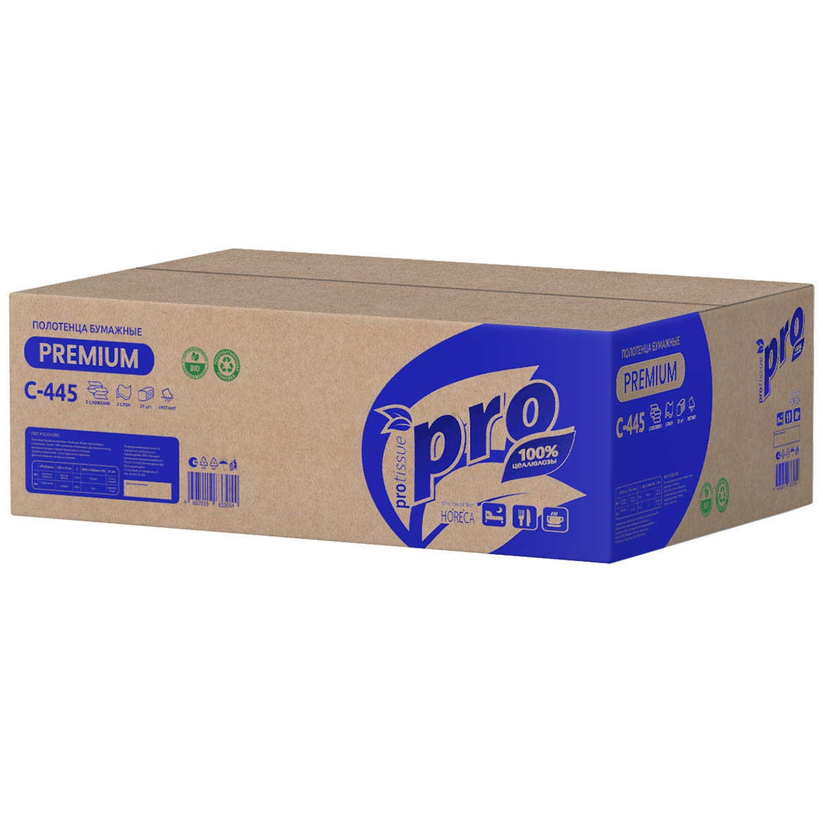 Полотенца бумажные листовые Protissue Premium C445 Z-слож. 2-х сл. 200 л 21 шт.