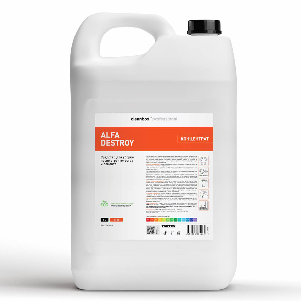 Средство для уборки после строительства и ремонта Vortex CleanBox Professional Alfa Destroy 5 л