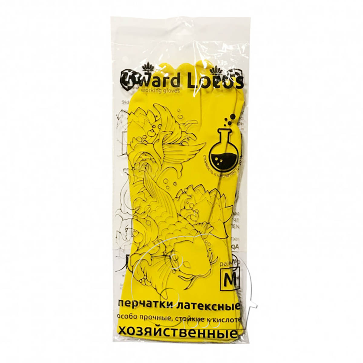 Резиновые перчатки 60 г Gward Lotos размер M жёлтые