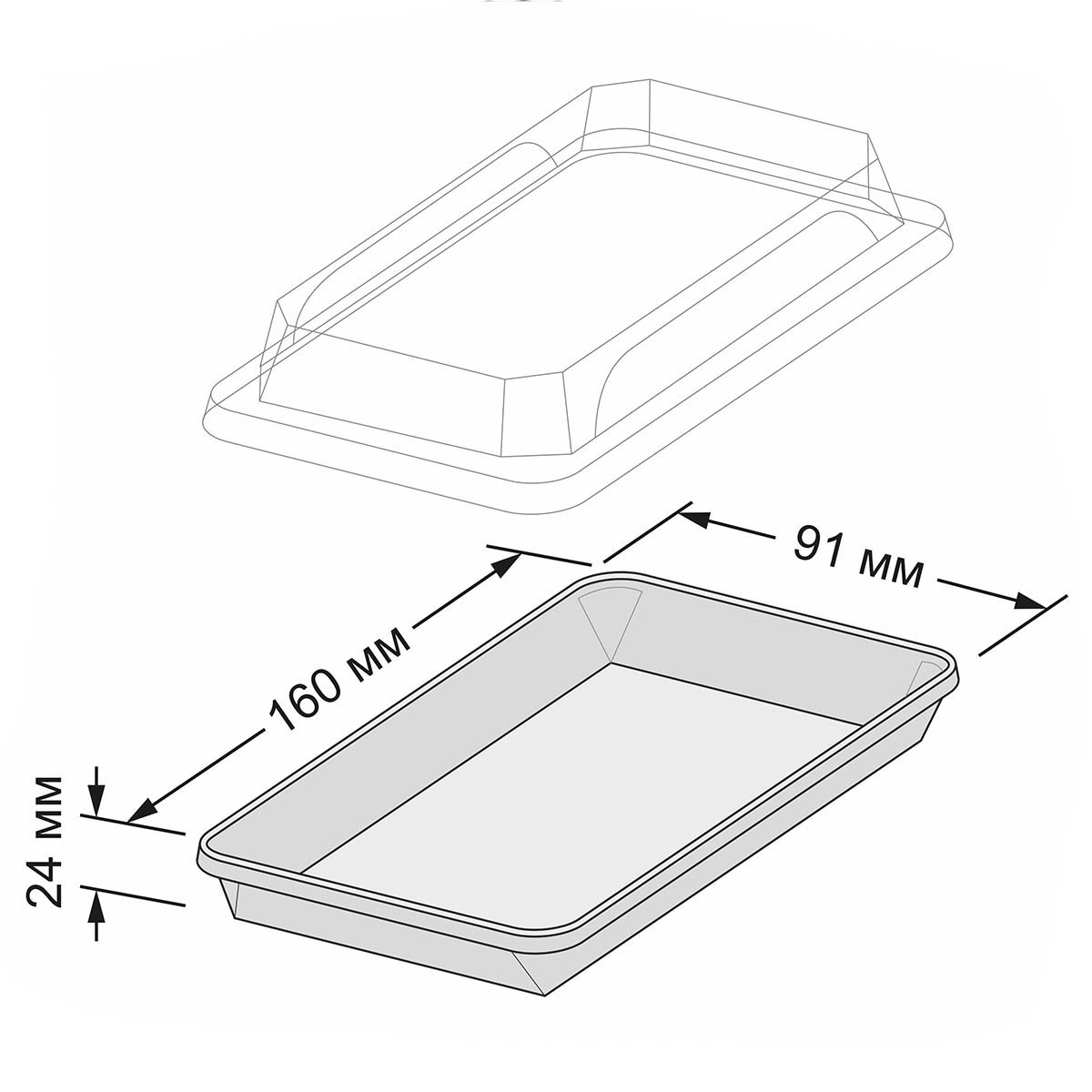 Контейнер бумажный Green Ant Sushi Box с крышкой 400 мл 160х91х45 мм 700 шт.