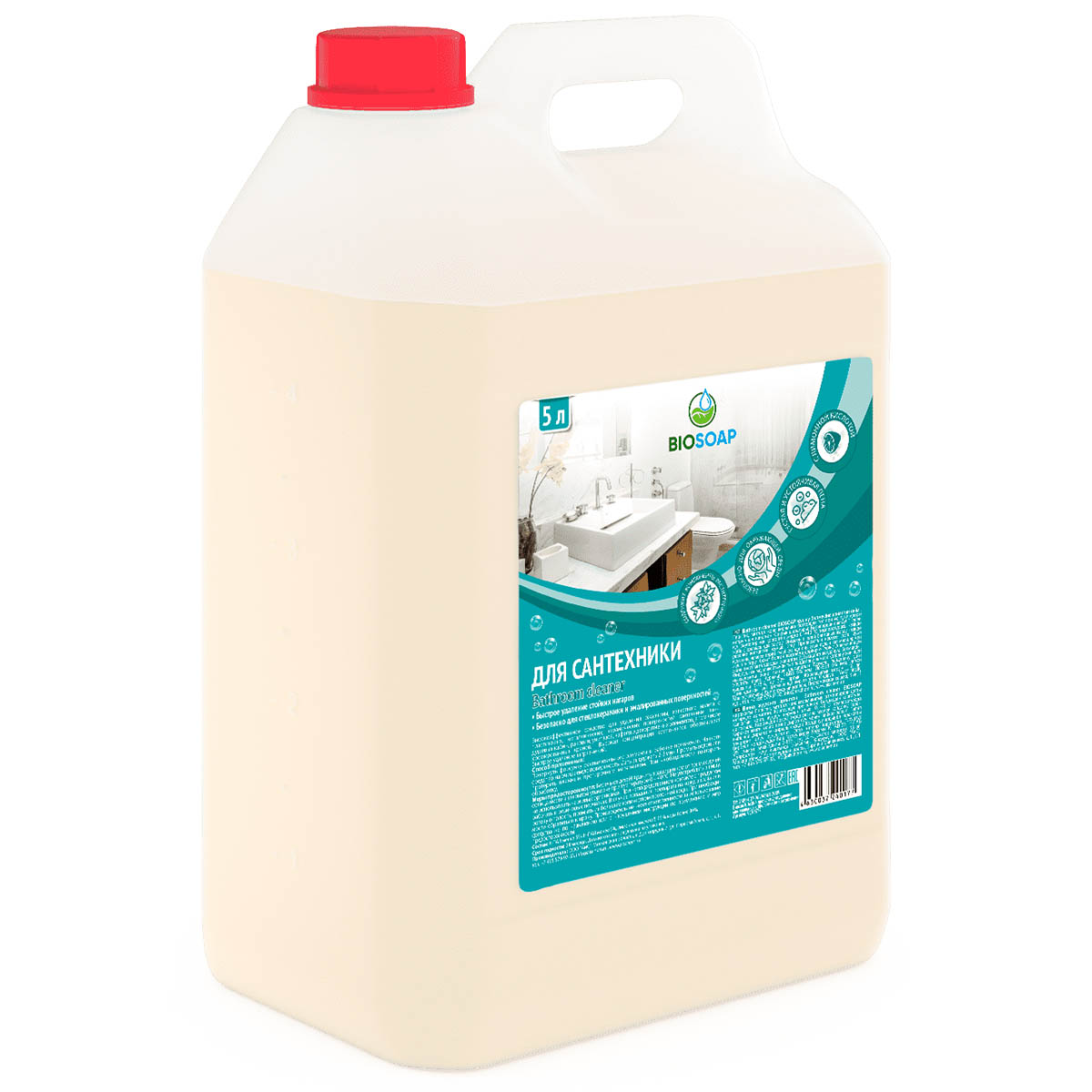 Средство для сантехники с лимонной кислотой АИС Biosoap Bathroom cleaner 5 л