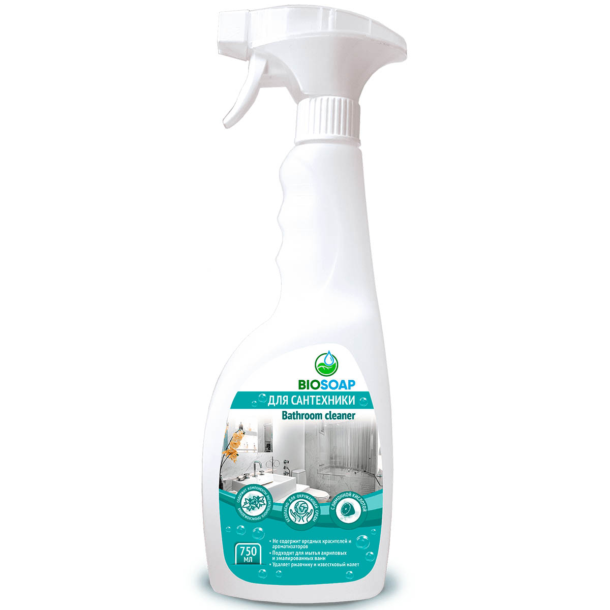 Средство для сантехники с лимонной кислотой АИС Biosoap Bathroom cleaner 750 мл