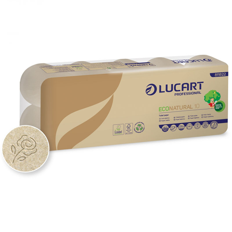 Туалетная бумага Lucart EcoNatural10 10х12 ECOL+FSC 10.17400 серая 12 шт.