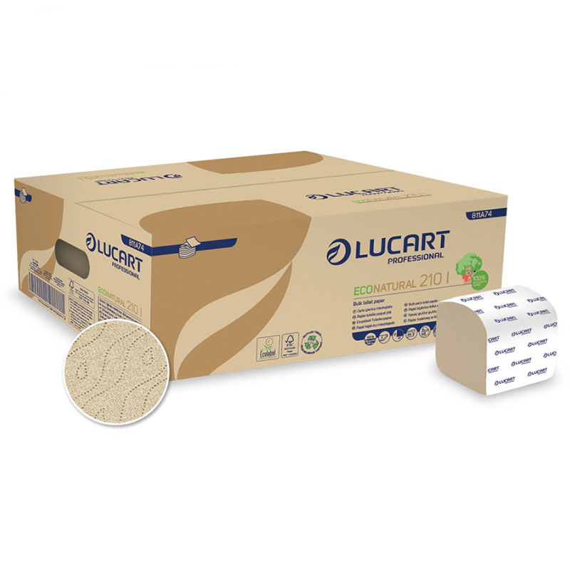 Туалетная бумага листовая Lucart EcoNatural 210 10х12 Ecol 12.79800 серая 12 шт.
