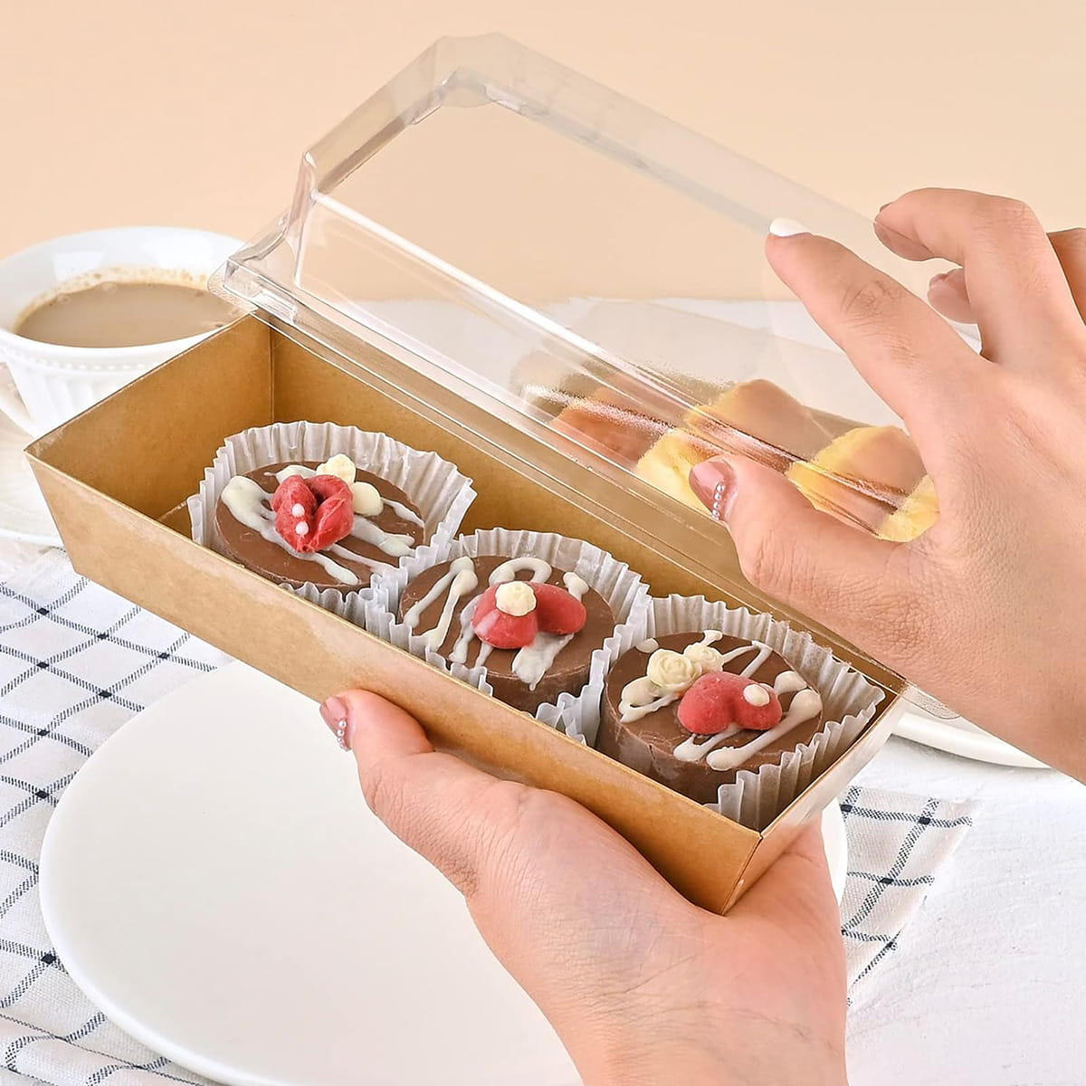 Контейнер бумажный с крышкой Ant Box Kraft 600 мл 190х85x68 мм 350 шт.