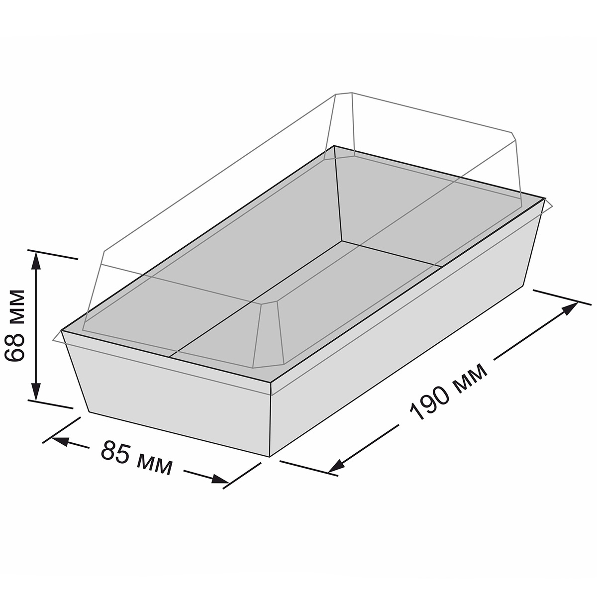 Контейнер бумажный с крышкой Ant Box Kraft 600 мл 190х85x68 мм 350 шт.